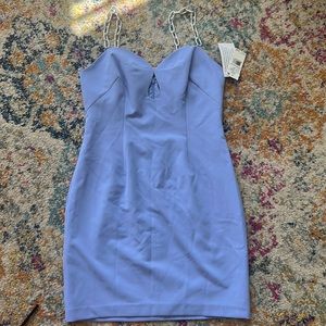 NWT AIDAN MATTOX mini SHEATH DRESS WITH KEYHOLE chain straps Sz8 Lavender purple
